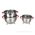 Perforated Colander Set with Handle and Solid Base